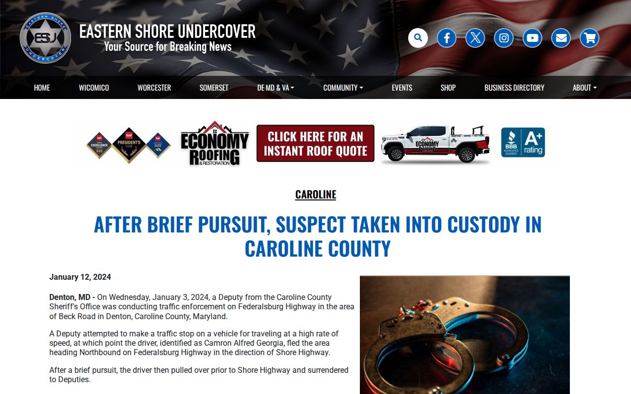 Eastern Shore Undercover report about a Caroline County custody event